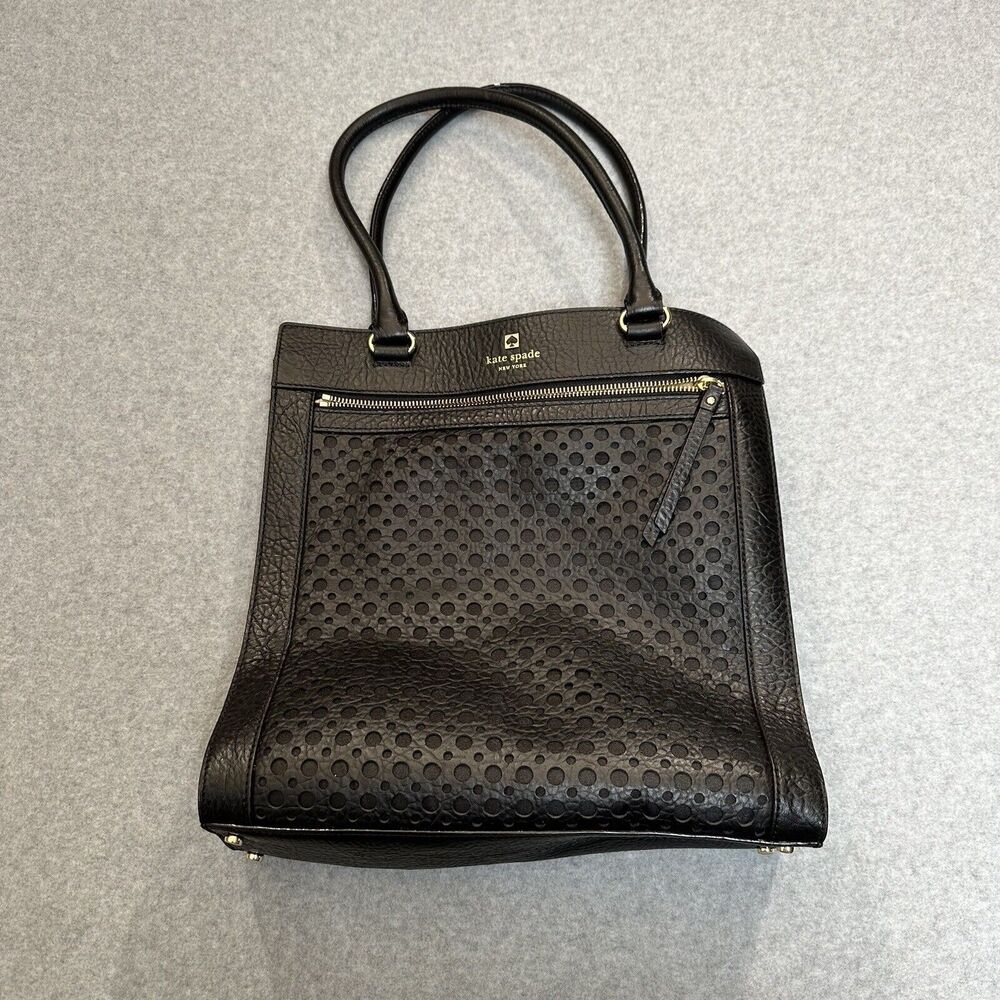 Kate Spade Perri Lane Lynne Tote Bag Black Stunning Leather  Double Handle 2017